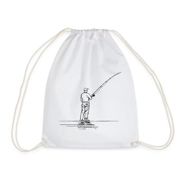 Fischer Drawing - Drawstring Bag - white - Front