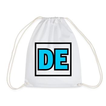 DE Initials Letters Logo - Drawstring Bag - white - Front