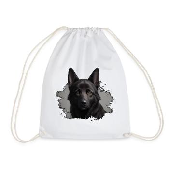 schwarzer schäferhund - Turnbeutel - Weiß - Vorne