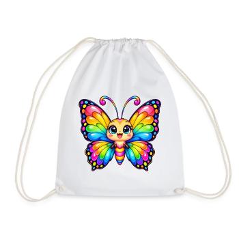 Kawaii Mehrfarbiger Schmetterling - Turnbeutel - Weiß - Vorne