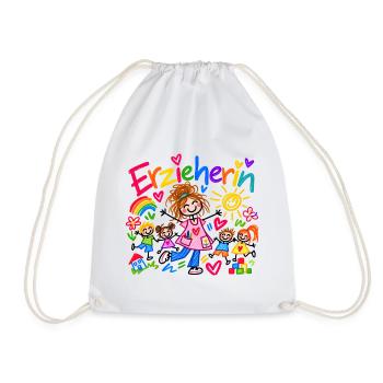 Erzieherin Kindergarten Beruf Geschenk Doodle - Turnbeutel - Weiß - Vorne