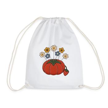 Blütenkopf-Nadeln in einem Tomatennadelkissen - Turnbeutel - Weiß - Vorne