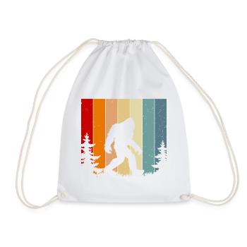 Retro Sunset Bigfoot Vintage Yeti Forest Trees - Turnbeutel - Weiß - Vorne