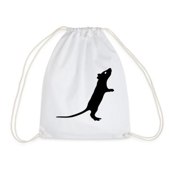 Rat - Drawstring Bag - white - Front