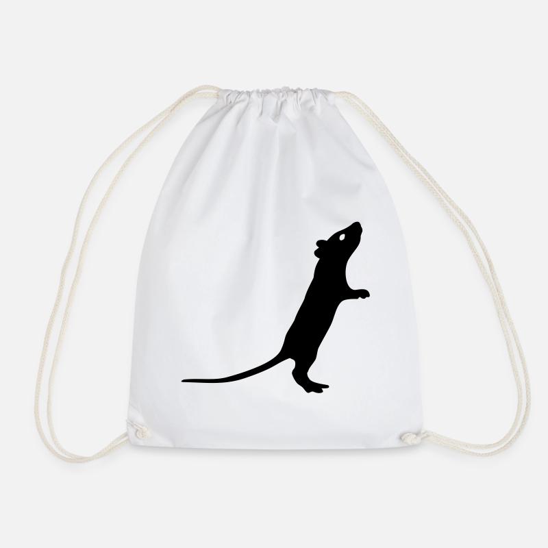 Rat - Drawstring Bag - white