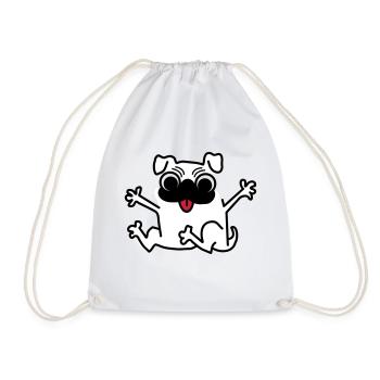 Chien Drôle Langue Drôle Drôle Amusant - Sac de sport léger - blanc - Devant