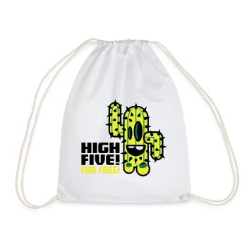 cactus comic - Drawstring Bag - white - Front