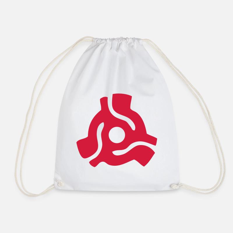 45 rpm vinyl adapter - Drawstring Bag - white