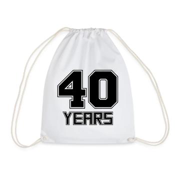 40 ans - Sac de sport léger - blanc - Devant