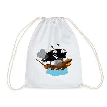 Bateau pirate en mer - Sac de sport léger - blanc - Devant