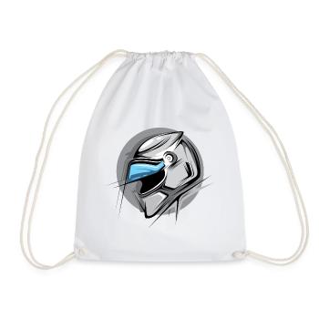 racing helmet Illustration Icon Graphic icon Logo - Drawstring Bag - white - Front