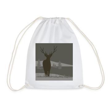 Deer in the mountains. - Drawstring Bag - white - Front