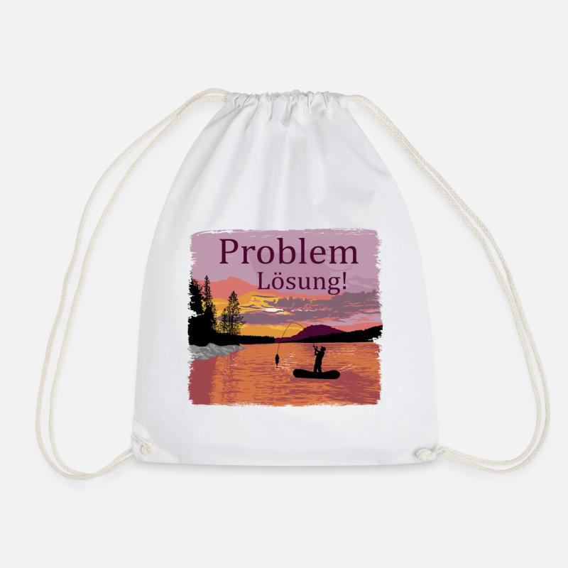 Problem Lösung Angeln - Turnbeutel - Weiß