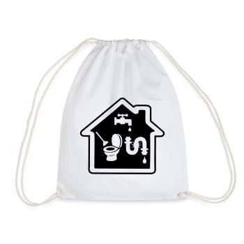 Maison avec travaux de plomberie - Sac de sport léger - blanc - Devant