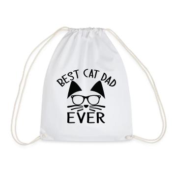 Best Cat Dad Ever - Drawstring Bag - white - Front