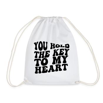 You Hold The Key To My Heart - Drawstring Bag - white - Front