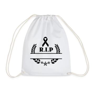 Rest in peace Logo laurel wreath - Drawstring Bag - white - Front