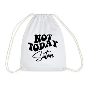 Not Today Satan - Drawstring Bag - white - Front