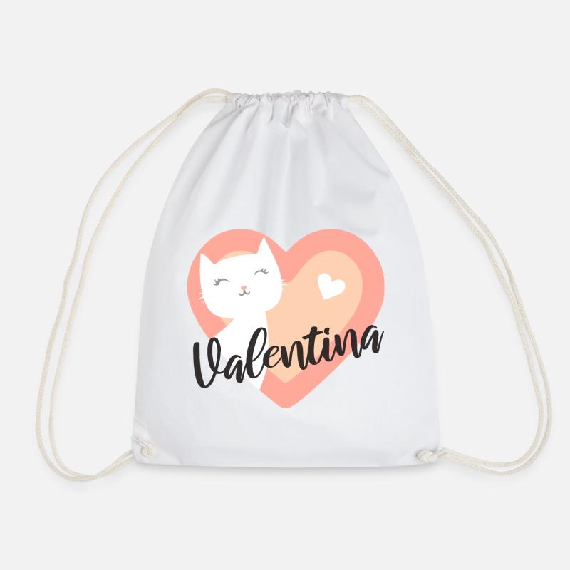 Valentina Name Vorname Kätzchen - Turnbeutel - Weiß
