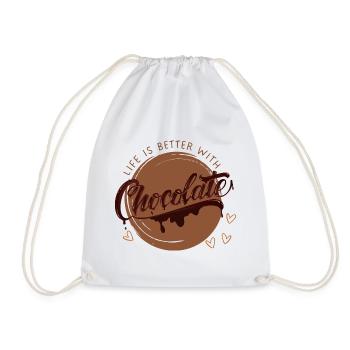 Life is better with chocolate - Chocolate Lover - Turnbeutel - Weiß - Vorne