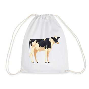 Vache debout - conception simple - Sac de sport léger - blanc - Devant
