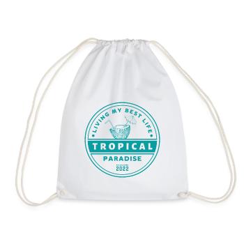 Tropical Paradise - Living my best Life - Turnbeutel - Weiß - Vorne