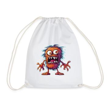 Halloween Monster Zombie Gruselig Horror Kostüm - Turnbeutel - Weiß - Vorne