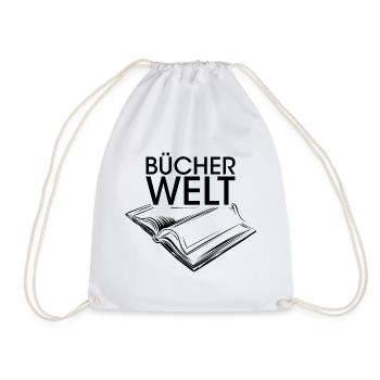 Bücherwelt Symbol Logo icon Lesen Leser Buch Welt - Turnbeutel - Weiß - Vorne
