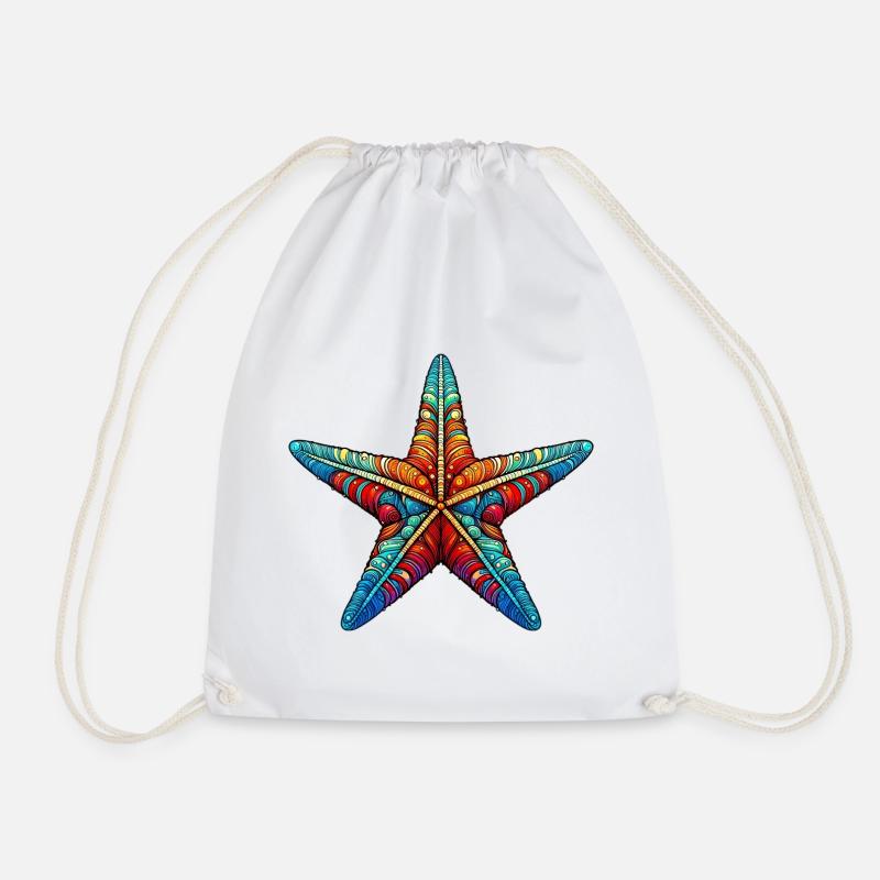 Starfish - Drawstring Bag - white