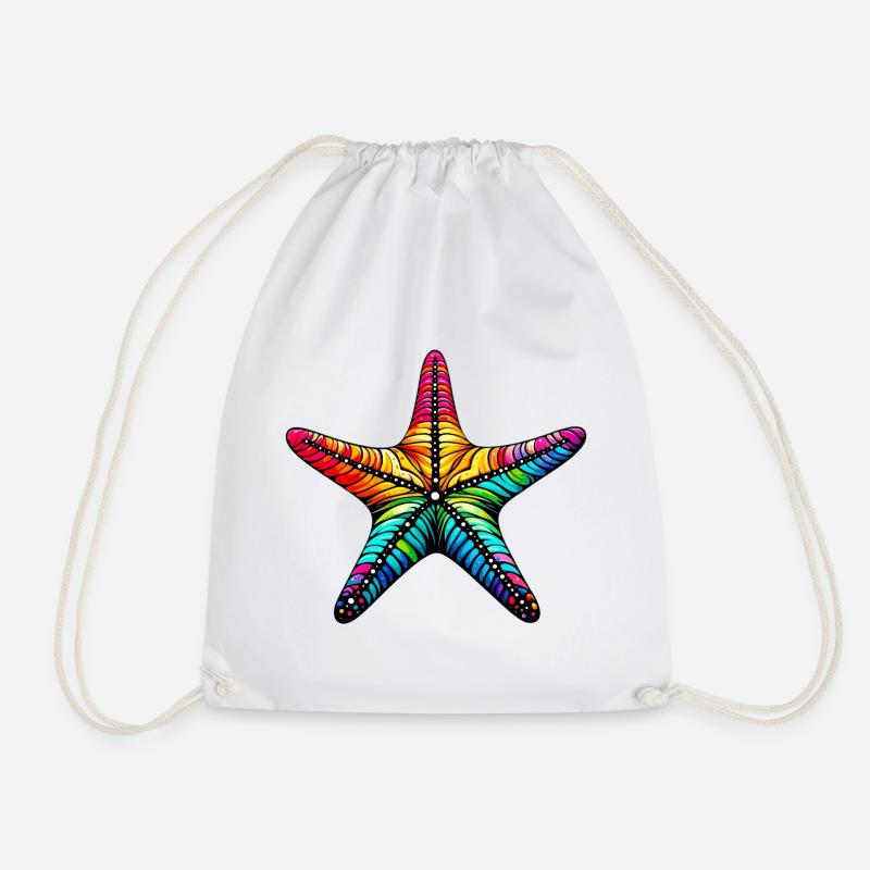 Starfish - Drawstring Bag - white