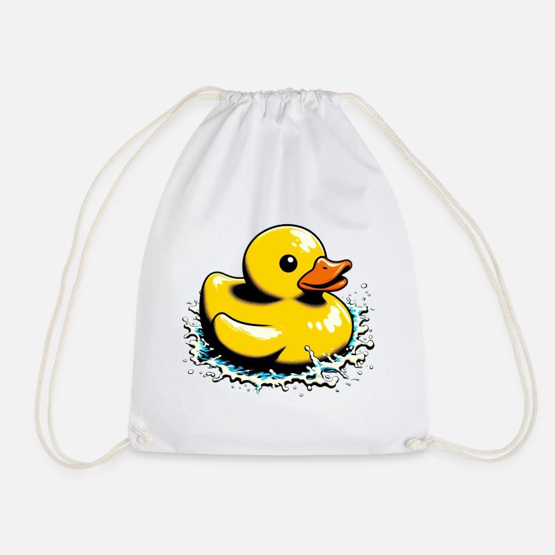 Duckling Duck Duck Duck - Drawstring Bag - white