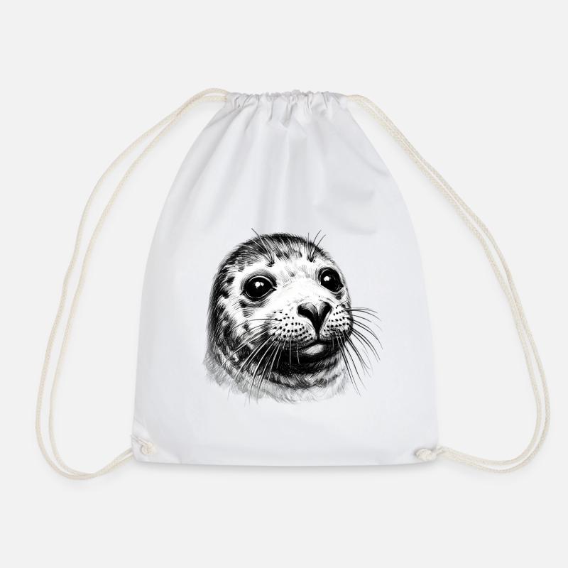 Seal - Drawstring Bag - white