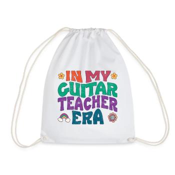 in my guitar teacher era - Drawstring Bag - white - Front