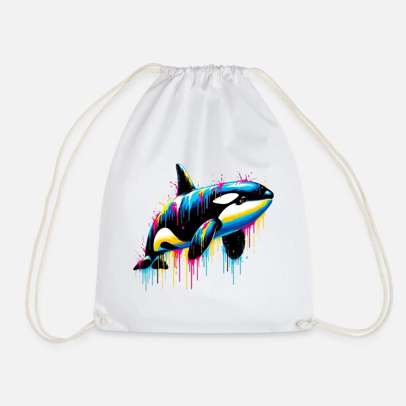 Killer whale - Drawstring Bag - white