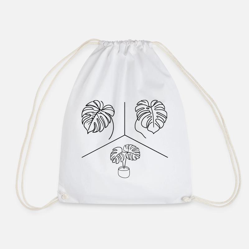 Monstera Design - Turnbeutel - Weiß