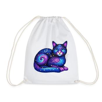 Cat - Drawstring Bag - white - Front