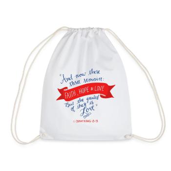 Faith Hope and Love 2 - Drawstring Bag - white - Front