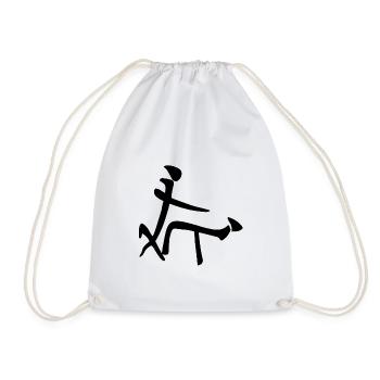 Chinese sign sex doggystyle Black - Drawstring Bag - white - Front