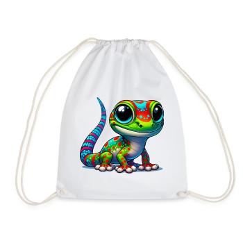 Gecko - Turnbeutel - Weiß - Vorne