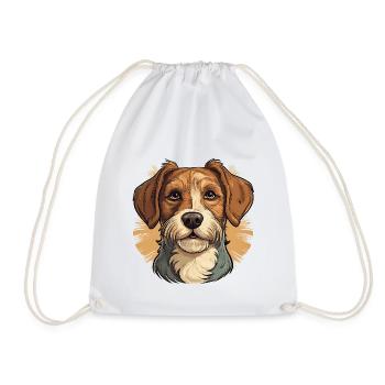 Hund im Comic retro Stil - Turnbeutel - Weiß - Vorne