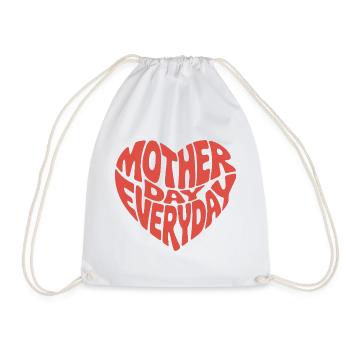 Mother Day Everyday Groovy Mother’s Love Gift - Drawstring Bag - white - Front