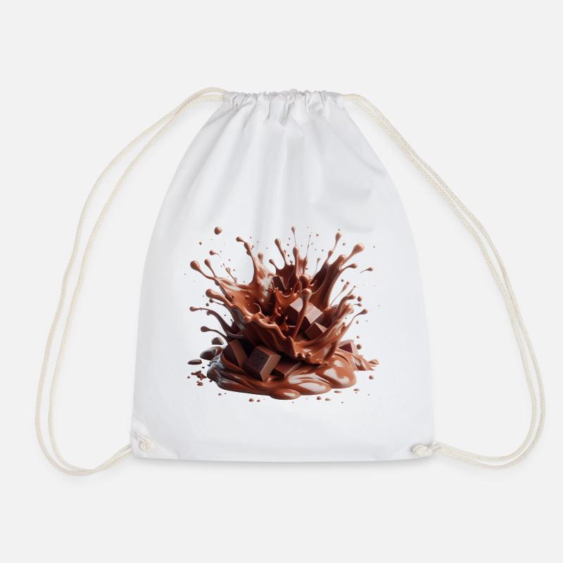 Chocolate eruption - Drawstring Bag - white