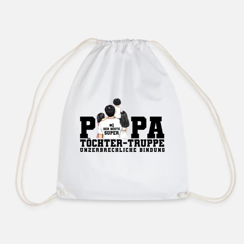 Papa Töchter-Truppe Illustration - Turnbeutel - Weiß