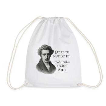 Kierkegaard Quote: Do it or not do it - Drawstring Bag - white - Front