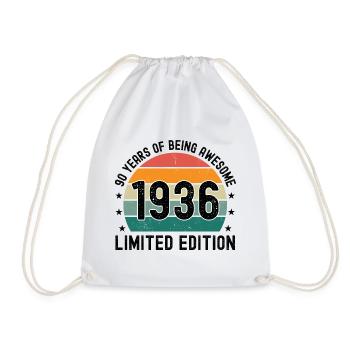 90 Years Of Being Awesome 1936 Limited Edition - Drawstring Bag - white - Front