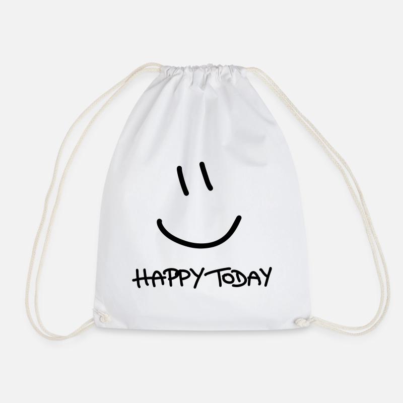 Happy Today - Drawstring Bag - white