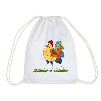 Rooster - Drawstring Bag - white - Front