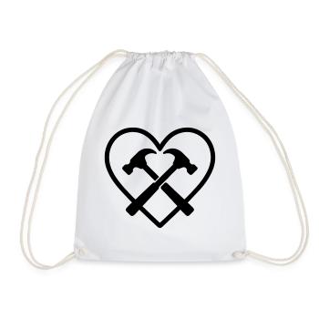 Marteaux Croisés Cœur Bricoleur Artisan Outils - Sac de sport léger - blanc - Devant