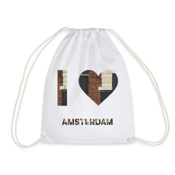 Amsterdam Brick Heart Emblem Tee - Turnbeutel - Weiß - Vorne