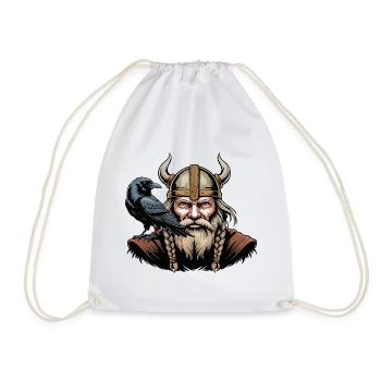 Viking Viking Legend Sailor Odin Raven Fighter - Drawstring Bag - white - Front
